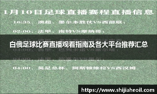 白俄足球比赛直播观看指南及各大平台推荐汇总