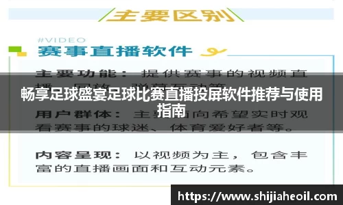 畅享足球盛宴足球比赛直播投屏软件推荐与使用指南