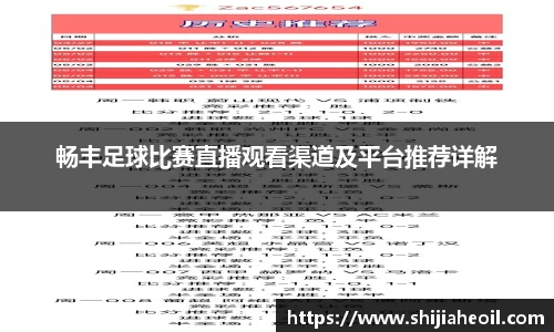 畅丰足球比赛直播观看渠道及平台推荐详解